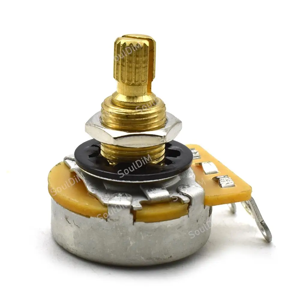 Guitar Pots 1pcs Pure Brass Shaft Log A500K A250K B500K B250K Volume Tone Potentiometers for Electric Guitars