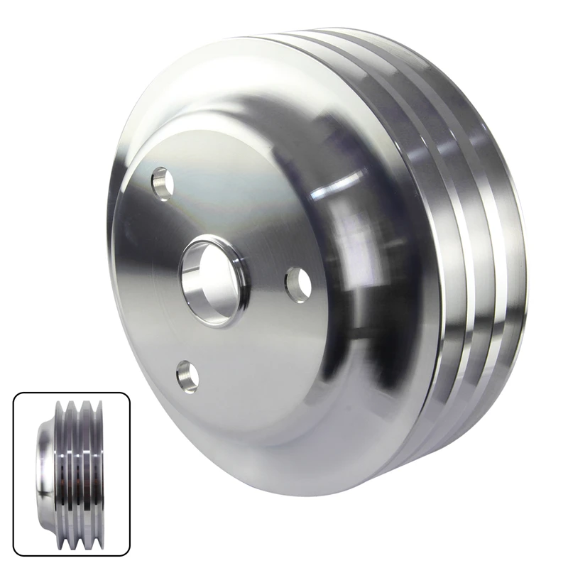 Fit for Small BlockChevy LWP Aluminum 3 Groove Crankshaft Pulley Long Water Pump For Small Block Chevy 350 Crank
