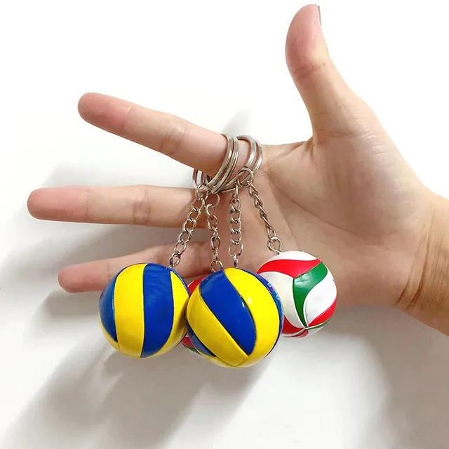 1pcs PVC Volleyball Keychain Anime Style Mini 3D Ball Key Ring Bag Charm Accessories Gift 5