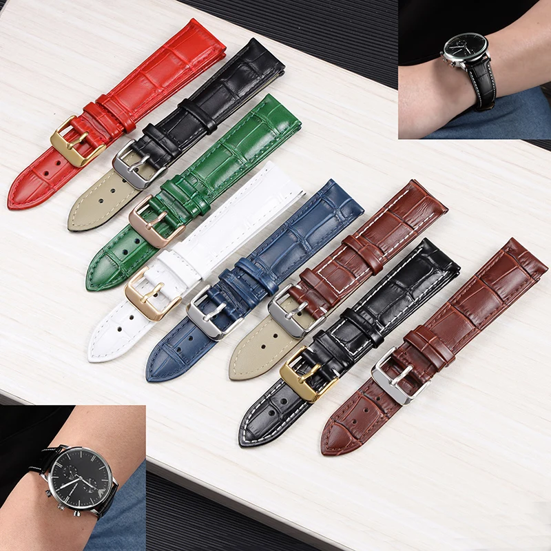 

Universal Replacement Leather Watch Strap Leather Watchband for Men Women 12mm 14mm 16mm 18mm 19mm 20mm 21mm 22mm Watch Band