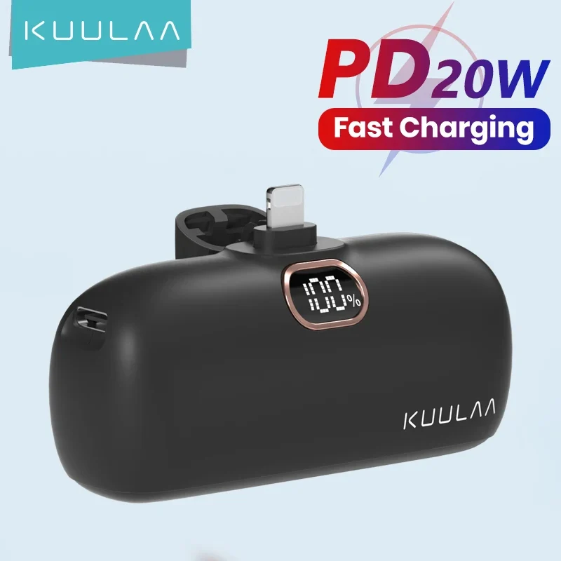 

KUULAA mini Power Bank 5000mAh External Battery Fast Charging PowerBank for iPhone 14 13 12 11Pro Max 8 7 Plus Portable Charger