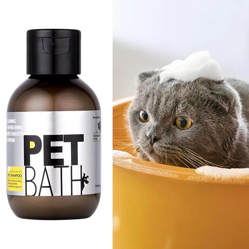 Pet Shampoo For Dogs 100ml Cats Plant Extract Shampoo For Smoother Hair Puppies Bath Gel For Smelly Odor Kitten Mild Washing