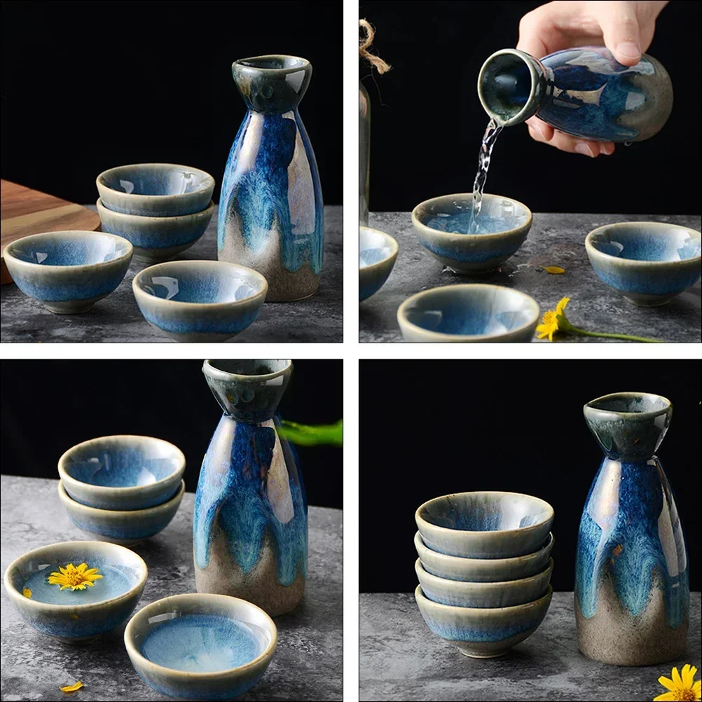 Sake Set Japanese Ceramic Cups Bottle Saki Pot Decanter Wine Sets Coldholders Warmer