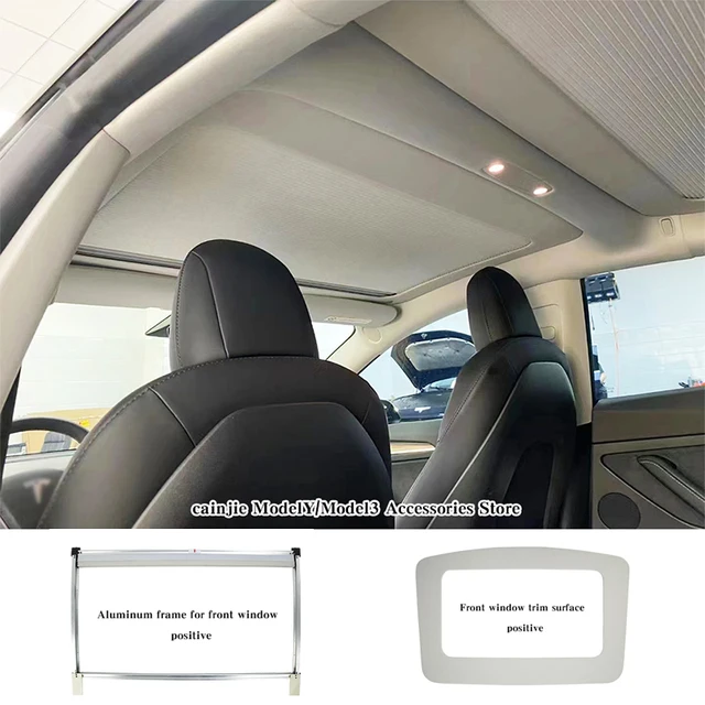 A Tesla Model Y 2023 -As Kiegészítők Árnyékoló Nettó Tetőháló Árnyalatai Védelmező Napfényes Autó Napsókor Napfény Árnyékolása 3 2022 Új - Image 5
