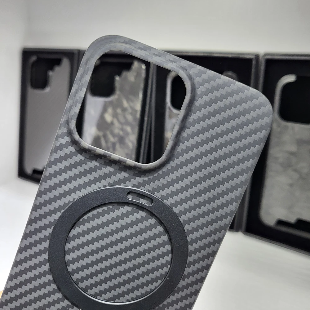 New Real Aramid Fiber Carbon Fiber For iPhone 14 Pro Max iPhone14 14Pro Magnet Bracket Ultra Thin 14ProMax Case Cover