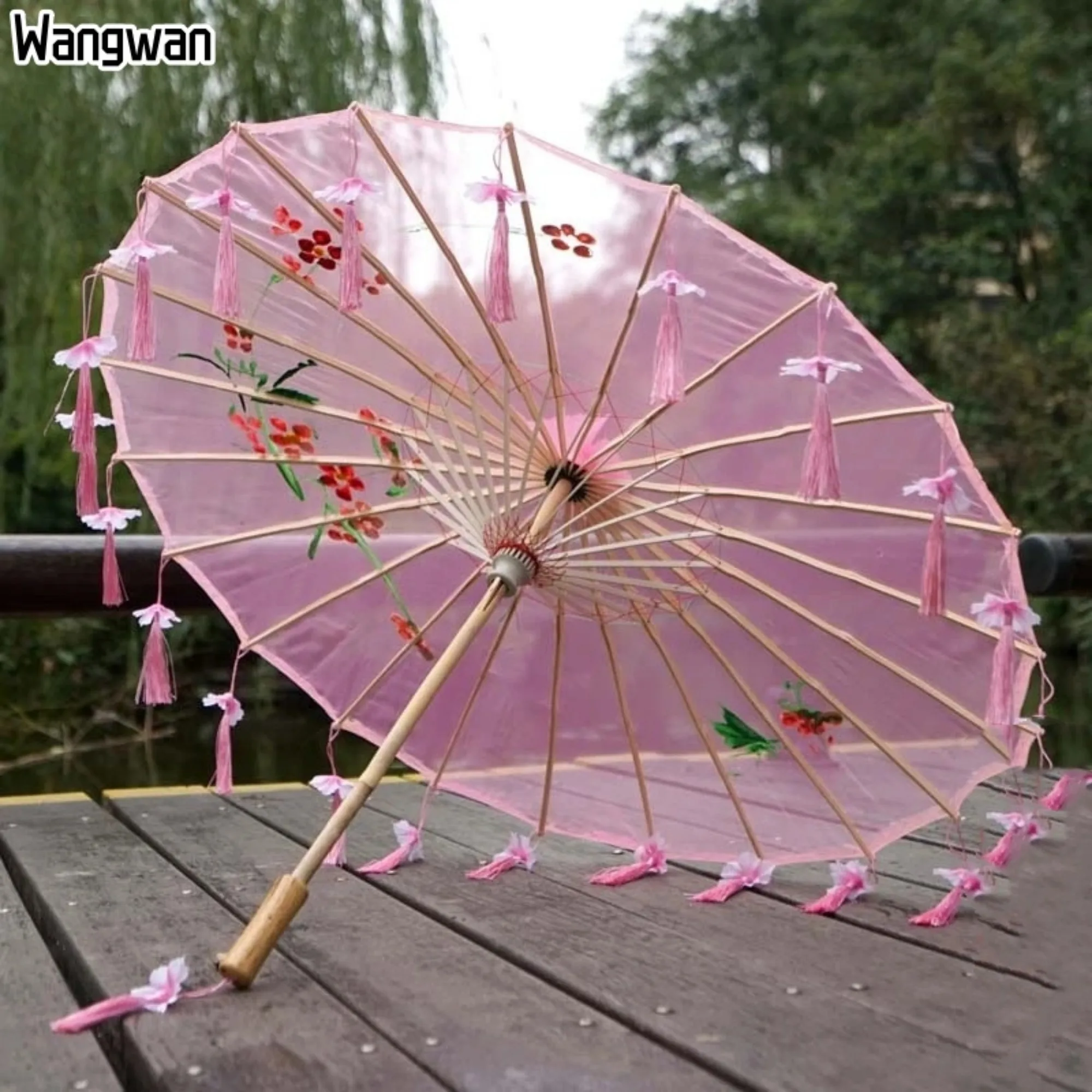 

Hanfu Photography Prop Ancient Umbrella Rain Women Antique Tassels UmbrellaPhotograph Dance Cos Oil PaperUmbrella Clear Paraguas