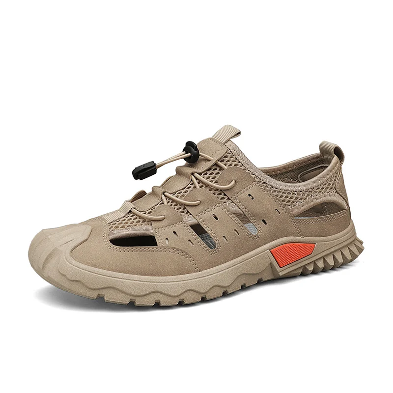 Ανδρικά αθλητικά σανδάλια με κλειστά δάχτυλα Ανδρικά ρυθμιζόμενα πέδιλα για περπάτημα εξωτερικού χώρου, Αντιολισθητικά αθλητικά παπούτσια για παραλία_voghion.com