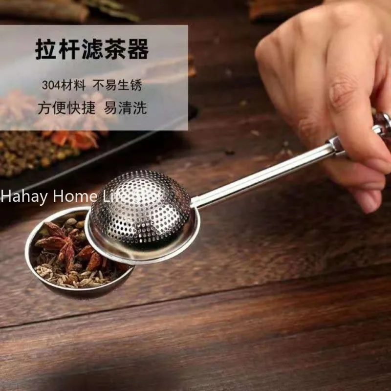 Telescopic Ball Tea Infuser Stainless Steel Tea Strainer Mesh Teaspoon Filter Metal Loose Leaf Bag Strainer Kitchen Teaware