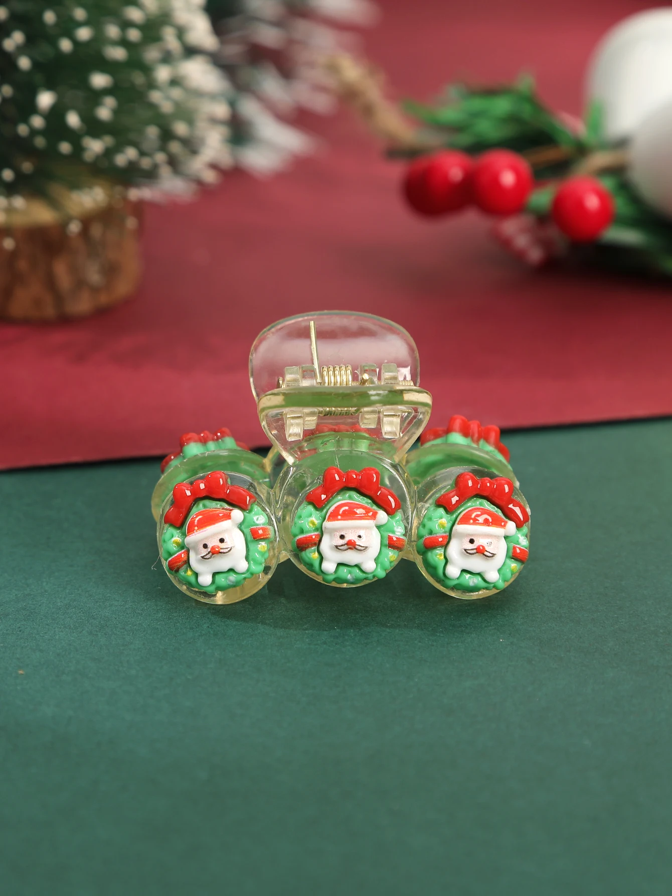 Christmas Tree Hair Claw Mini Small Cute Hairpin Crab Hair Grip Girls Green Red Festival Hairpin Fashion Hair Accessories