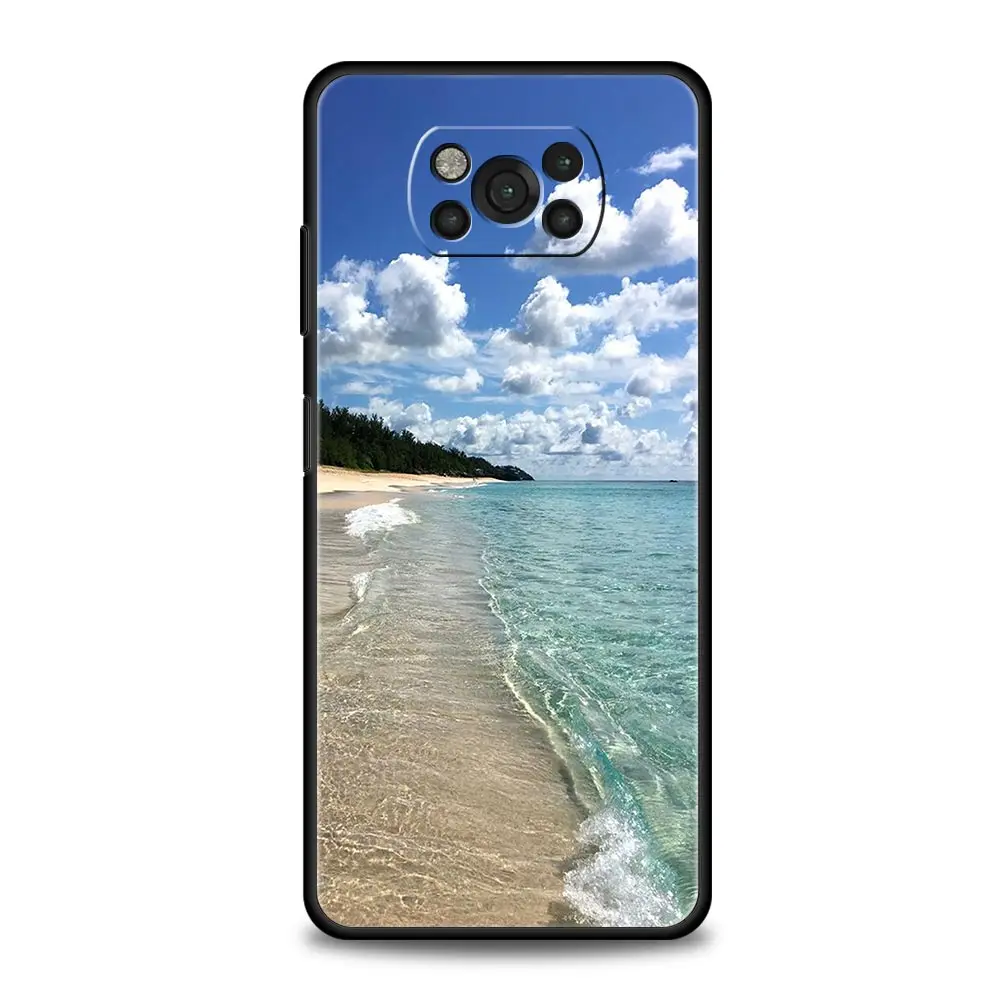 Sea Blue Sky Beach Silicone Phone Case