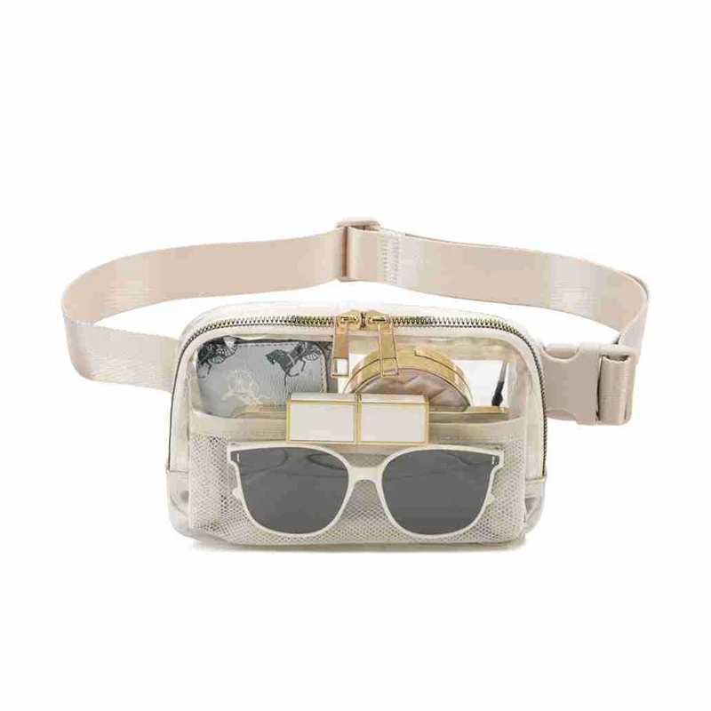 

Clear Fanny Pack Belt Bag For Women Men Transparent Waist Pouch With Adjustable Strap Chest Bag for Workout Shopping Travel