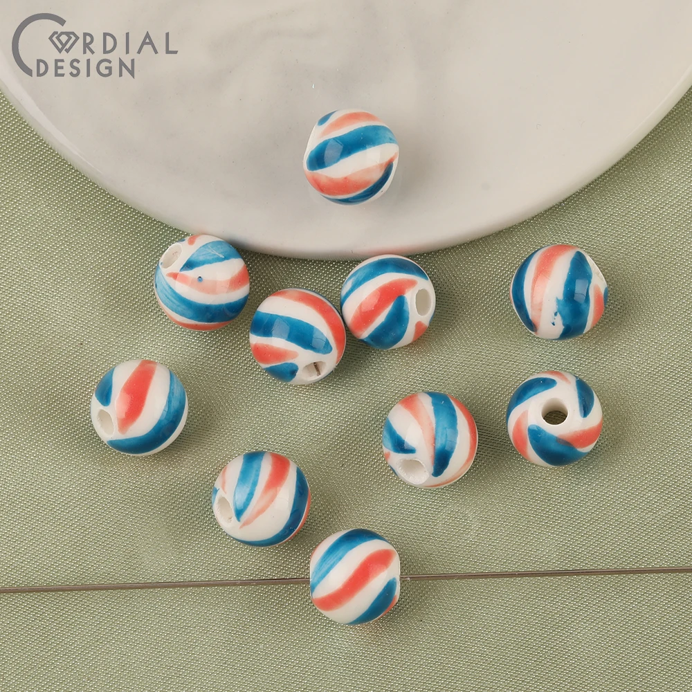Cordial Design 100Pcs 10*10MM DIY Necklace Bracelets Making/Multicolor Ceramics Beads/Hand Made/Jewelry Findings & Components - cordial