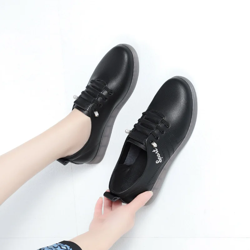 Women's Casual Leather Shoes Spring/Autumn/Winter Anti-slip Soft Bottom Leather Oxford Soft Sole Comfortable Versatile Shoes New