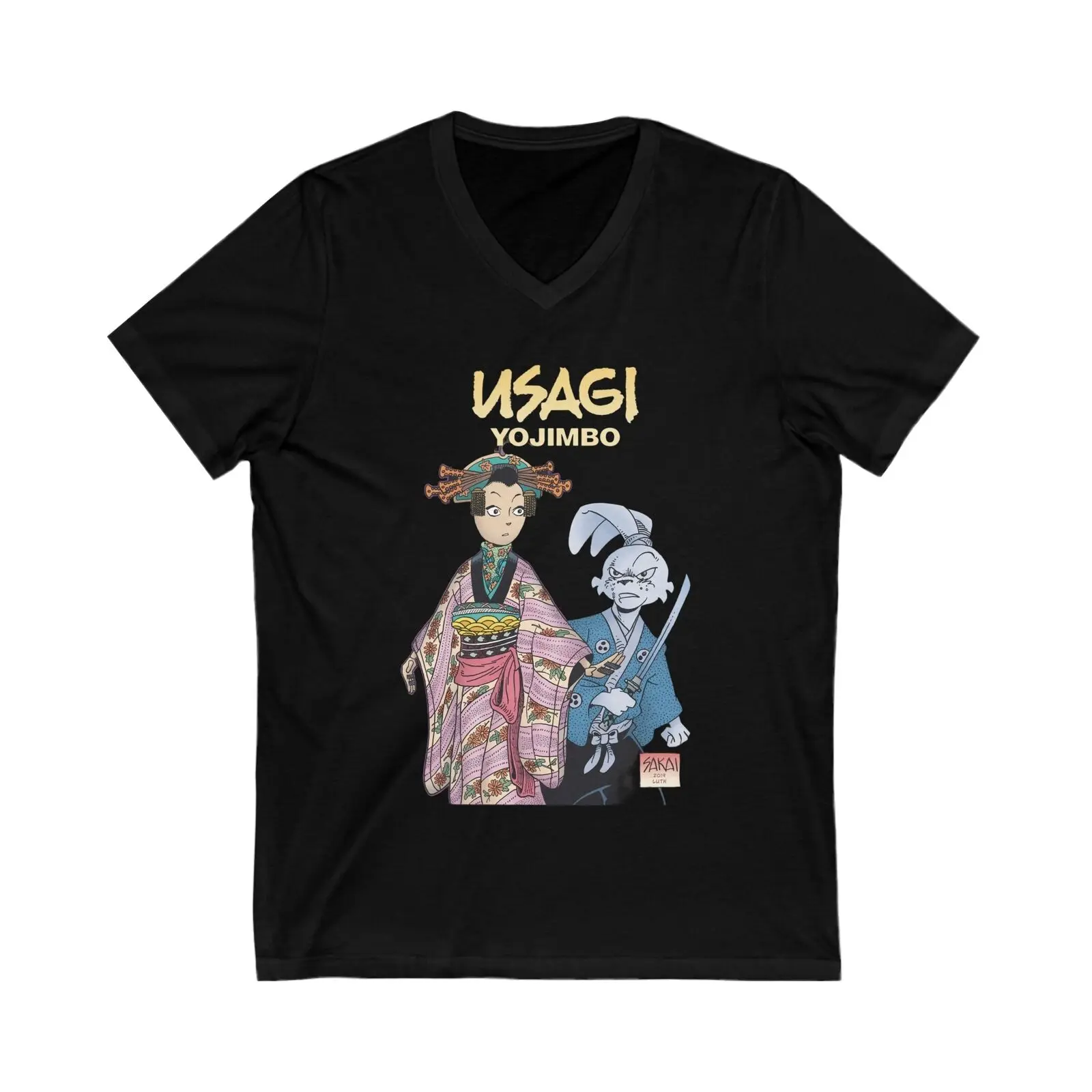 

Футболка Usagi Yojimbo с V-образным вырезом, унисекс футболка Usagi Yojimbo с V-образным вырезом