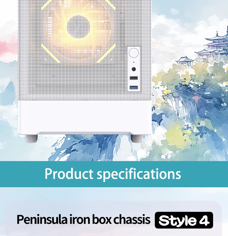 Computer Case Desktop DIY Itx Case Side Transparent Tempered Glass Water-cooled Gabinete PcM-ATX Case Gabinete Gamer 10