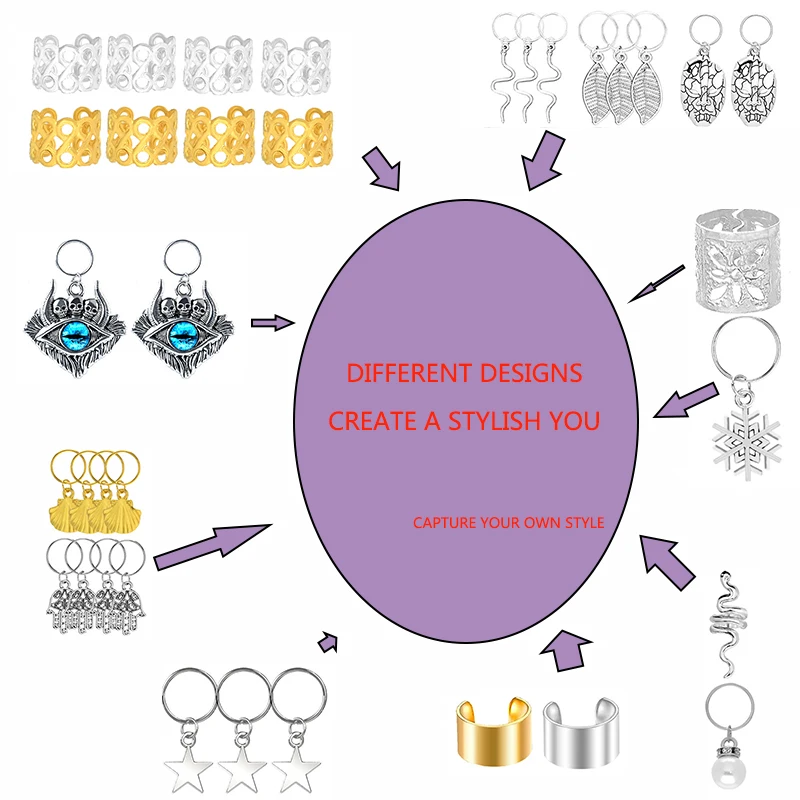 239 pieces braided hair accessories, diy cuff headpiece, long locks accessories, hair braid jewelry, bead weaving