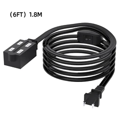 Heavy - Duty Indoor Power Extension Cord with 3 - Way Outlet (1.8M black)