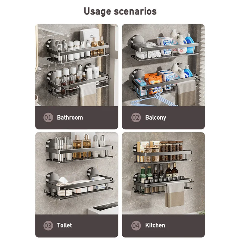 Suction Cup Bathroom Storage Rack 5