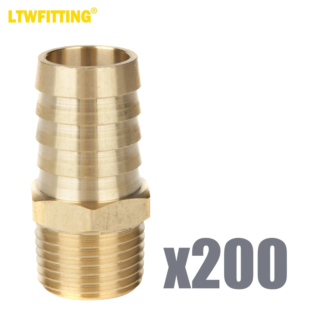 

LTWFITTING Brass Barb Fitting Coupler/Connector 3/4-Inch Hose ID x 1/2-Inch Male NPT(Pack of 200)