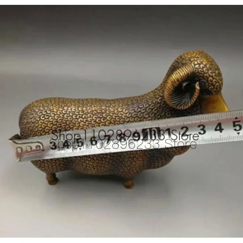 

Китайская азиатская статуя Овцы 5,9 дюйма из чистой латуни, коллекция, декоративный подарок