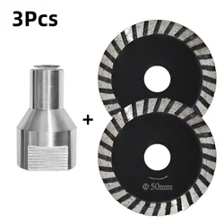 Diamond Cutting Disc for Glass, Jade, Crystal, Tile, and Marble with M14 Flange - Enhanced Engraving Mini Saw Blade (2Pcs 50mm and flange)