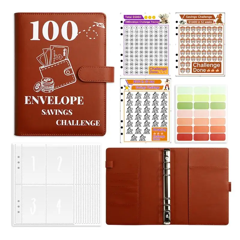 

Сбережение денег, вызов, блокнот для сбережений, конверт, блокнот для экономии денег для планирования и экономии 5050 долларов