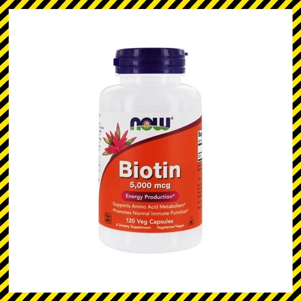 Биотин Now Biotin 5000 mcg 120 вег. капсул | Спорт и развлечения