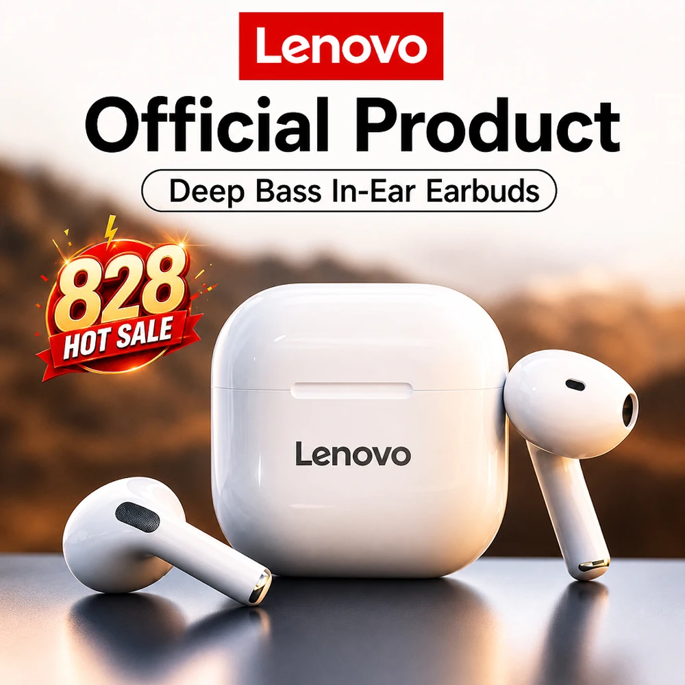 سماعات أذن لاسلكية LenovoLP40 بتقنية البلوتوث، صوت...