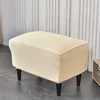 1PC Elastic Velvet Footrest Cover Stretch Dustproof Ottoman Stool Cover Rectangular Footrest Slipcover Furniture Protection 3