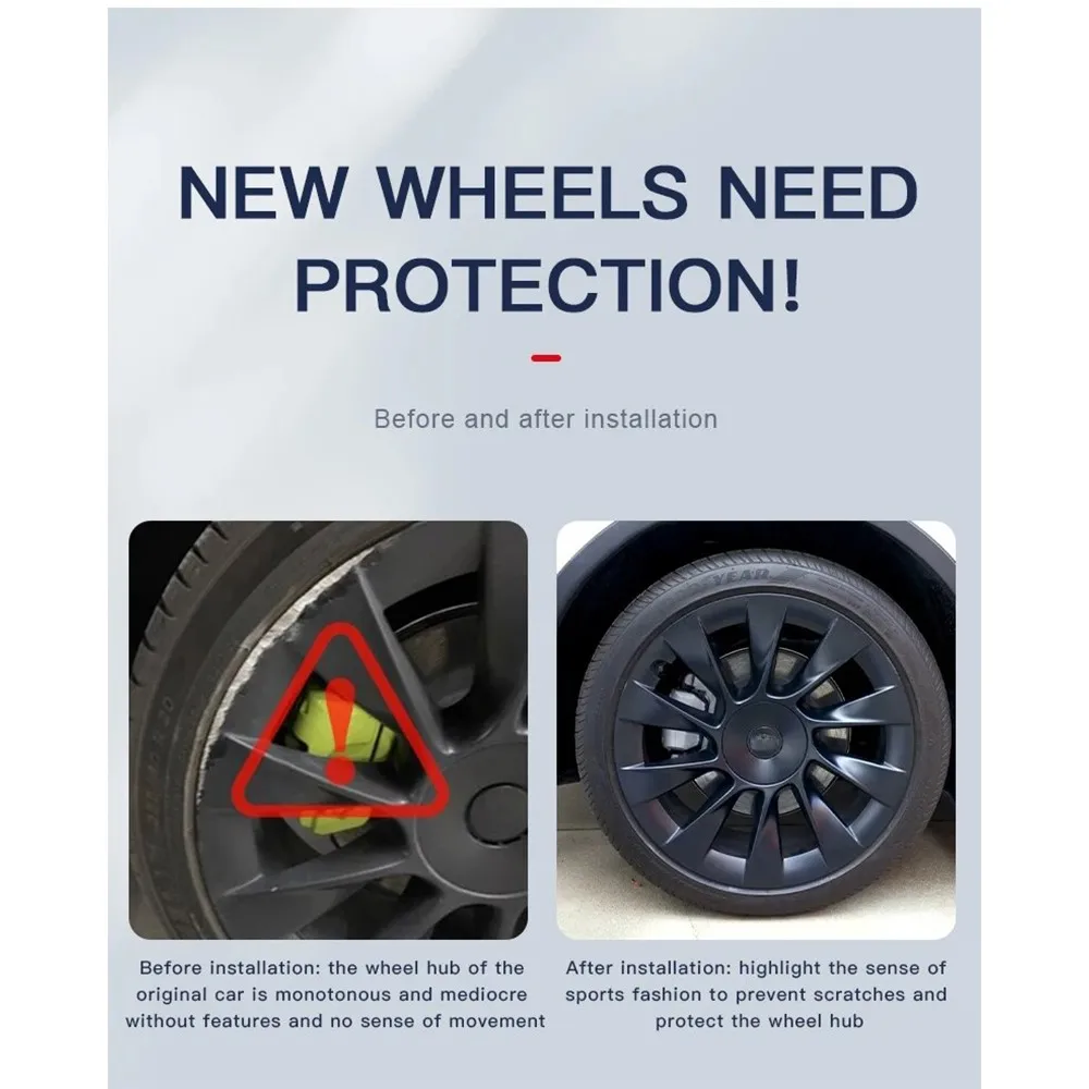 テスラモデル用ハブキャップ付きパッチ,2021-2023,SUVタービンホイール