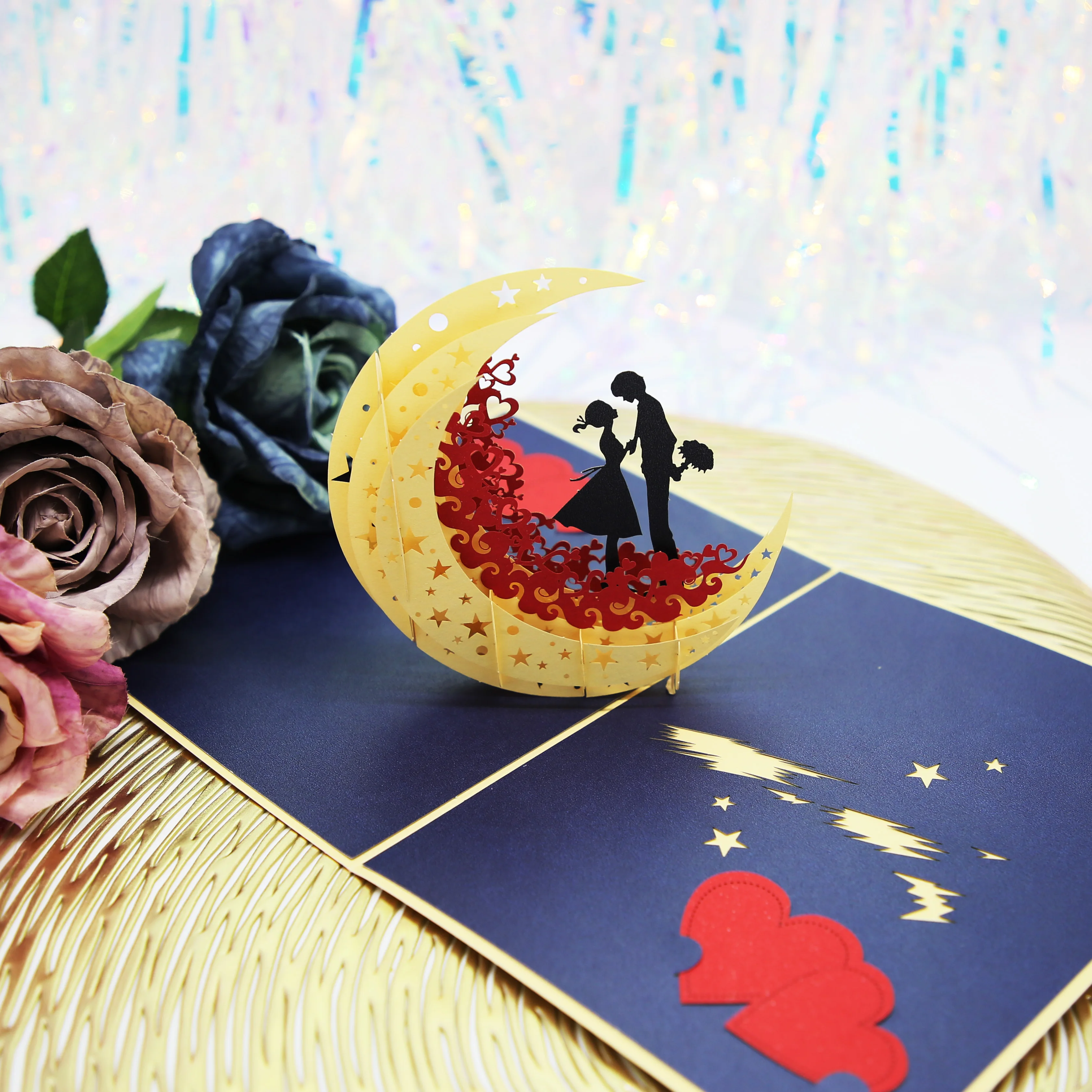 Greeting Cards Wedding Invitations Thank You Cards 3D Pop UP Love Card Wife Girlfriend Gift Valentine's Day Anniversary Wedding Invitation