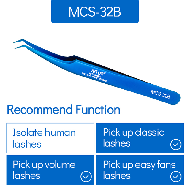 Vetus MCS All size single pack tweezers for eyelash extensions
