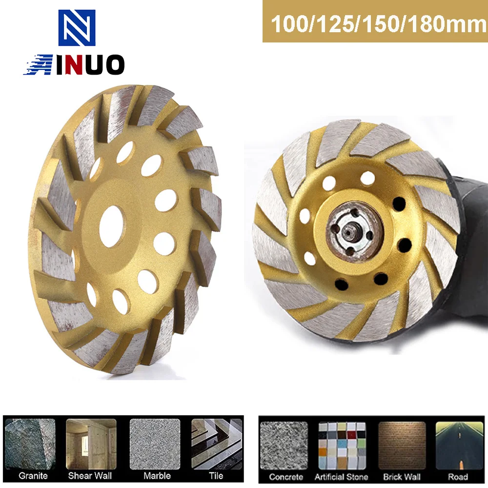100/125/150/180 mm Segment-Schleifmaschinenrad, Diamant-Schleifscheibe für Winkelschleifscheibe, Keramikstein, Beton, Schneidrad