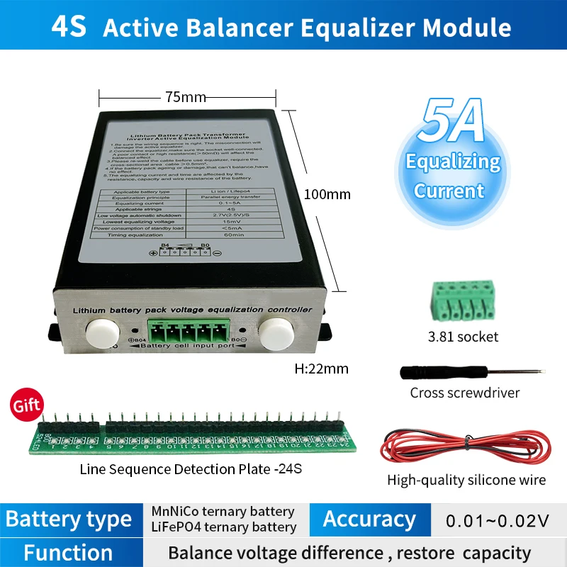 Heltec 424s 8a Balanceador Ativo Equalizador Ativo Lifepo4 Capacitor de Energia da Bateria Lipo 8s 10s 12s 16s 20s - Image 6