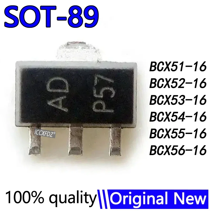

50Pcs/lot BCX56-16 SOT-89 BCX56 BCX51-16 BCX52-16 BCX53-16 BCX54-16 BCX55-16 SOT89 transistor NPN 1A 80V in Stock