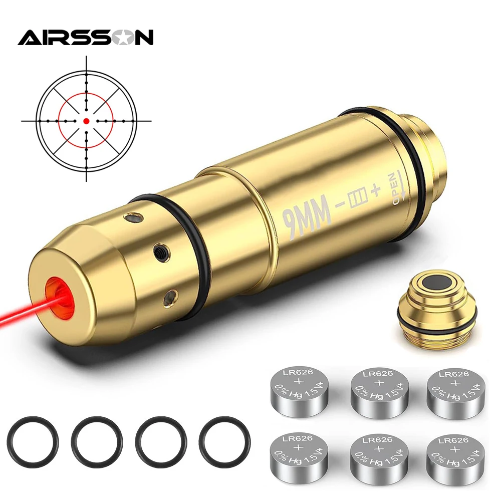 TacticalLaserTrainingBullet9mm380ACP45ACPRedDotLaserBore