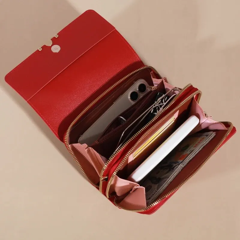 Korean-Style Women's Multi-Card Wallet & Shoulder Bag - Large Capacity Casual Fashion Accessory