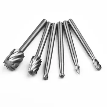 6 pezzi punte da trapano rotanti fresa in metallo duro utensile rotante taglio strumenti Dremel intaglio del legno e del metallo
