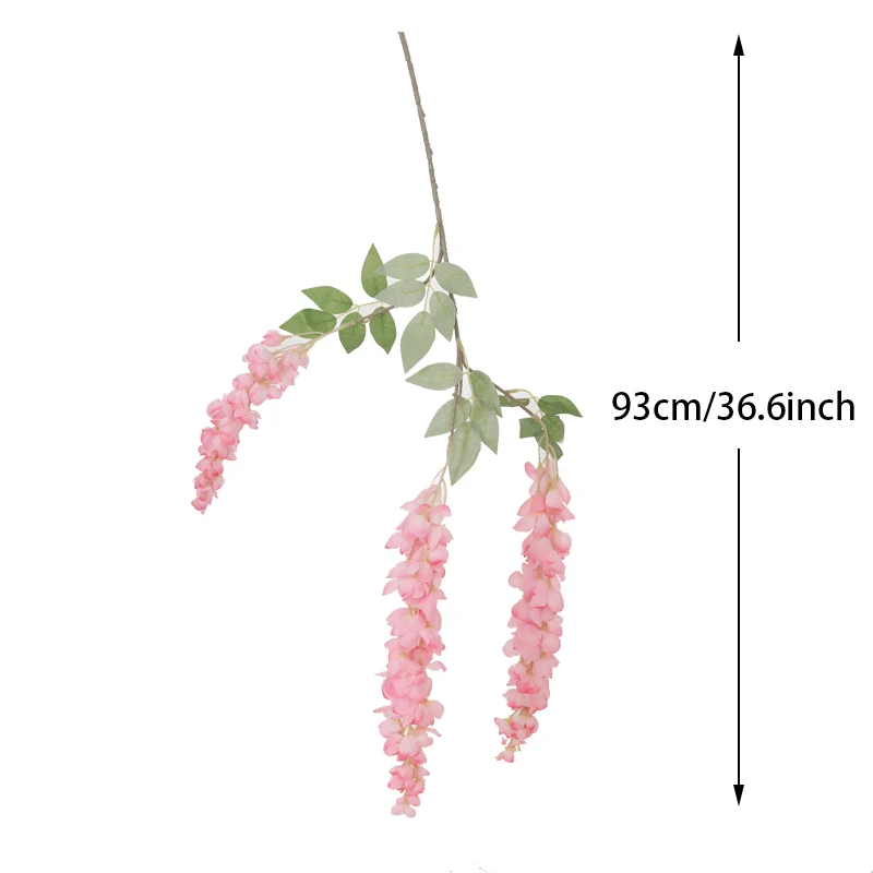 Seide Glyzinien Blumen Künstliche Rebe Gefälschte Hängende Blume Rattan Für Hochzeit Party Garten Outdoor Home Wand Dekoration Luxus – Detail 1