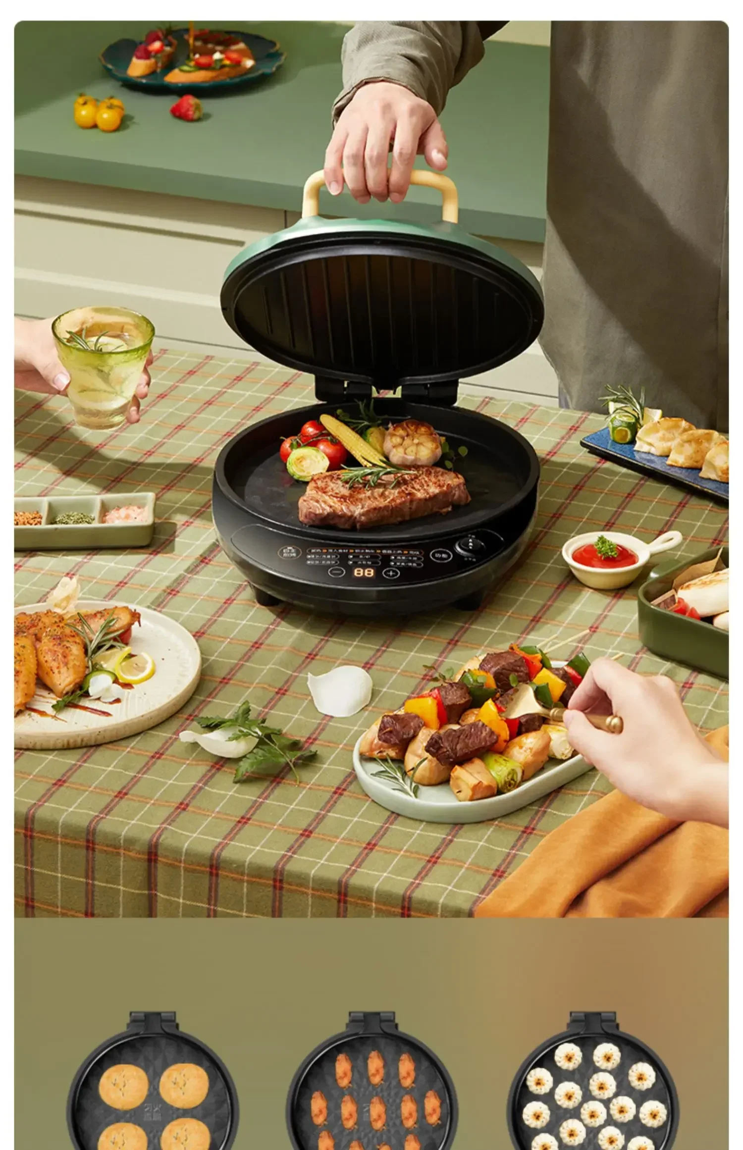 Jiuyang electric pancake pan household double-sided heating pancake multifunctional breakfast machine Fry, fry, bake 5