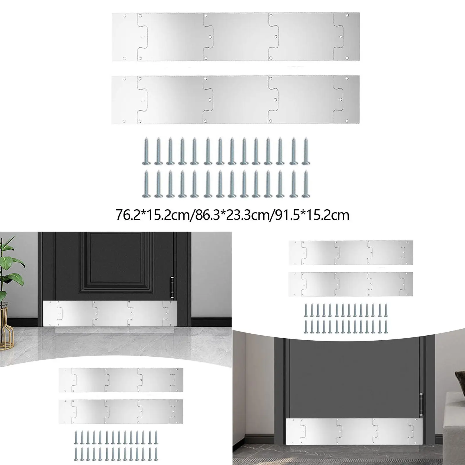 Door Kick Plate Rectangular Stylish for Exterior Doors Door Bottom Protector