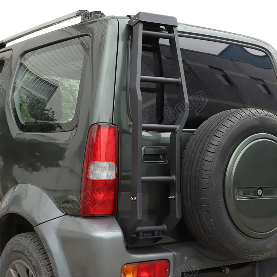 باوا سبائك الألومنيوم الباب الخلفي تسلق سلم الباب الخلفي رف الجذع الرف لسوزوكي جيمي 2007-2017 الملحقات الخارجية