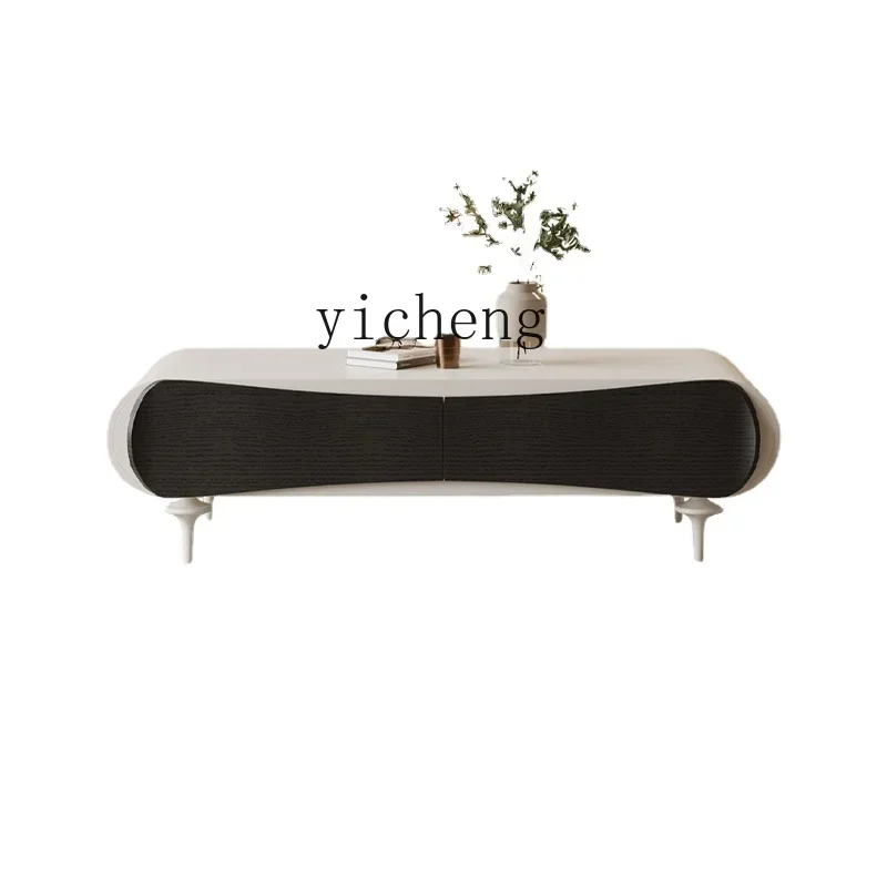 

ZC Cream Style Coffee Table Small Apartment Simple Modern Art High Sense Square Coffee Table 2023 New