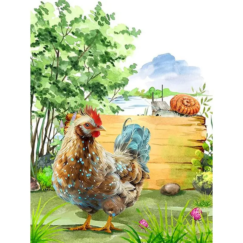 GATYZTORY Diy Paint By Number For Adults Canvas Rooster Animals Kits  Acrylic Painting By Numbers For Wall Home Decor With Frame - AliExpress