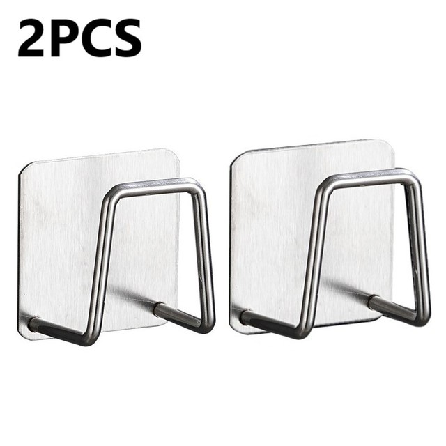 Stainless Steel Sponges Racks Self Adhesive Sink Sponges Drain Drying Rack Kitchen Sink Accessories Storage Holders 5PCS