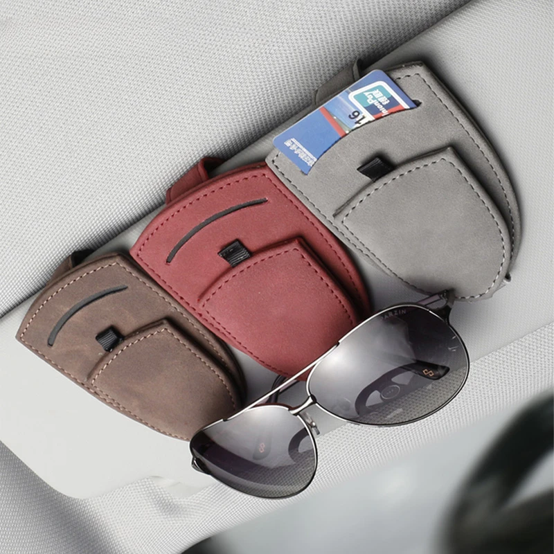 

Car Sun Visor Plate Glasses Holder Universal Auto Sunglasses Clip Interior Sun Shade Plate Card Holder Sun Glasses Case