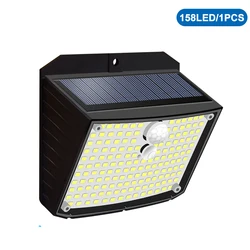 High - Performance Outdoor Solar Security LED Light, Waterproof with 3 Adjustable Modes for Garden, Wall, and Yard (158 LEDS)