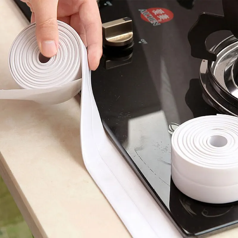 

3.2m Kitchen Anti Mold Tape White Seal Waterproof Anti Grease Tape Bathroom Toilet Floor Seam Wall Corner Sticker