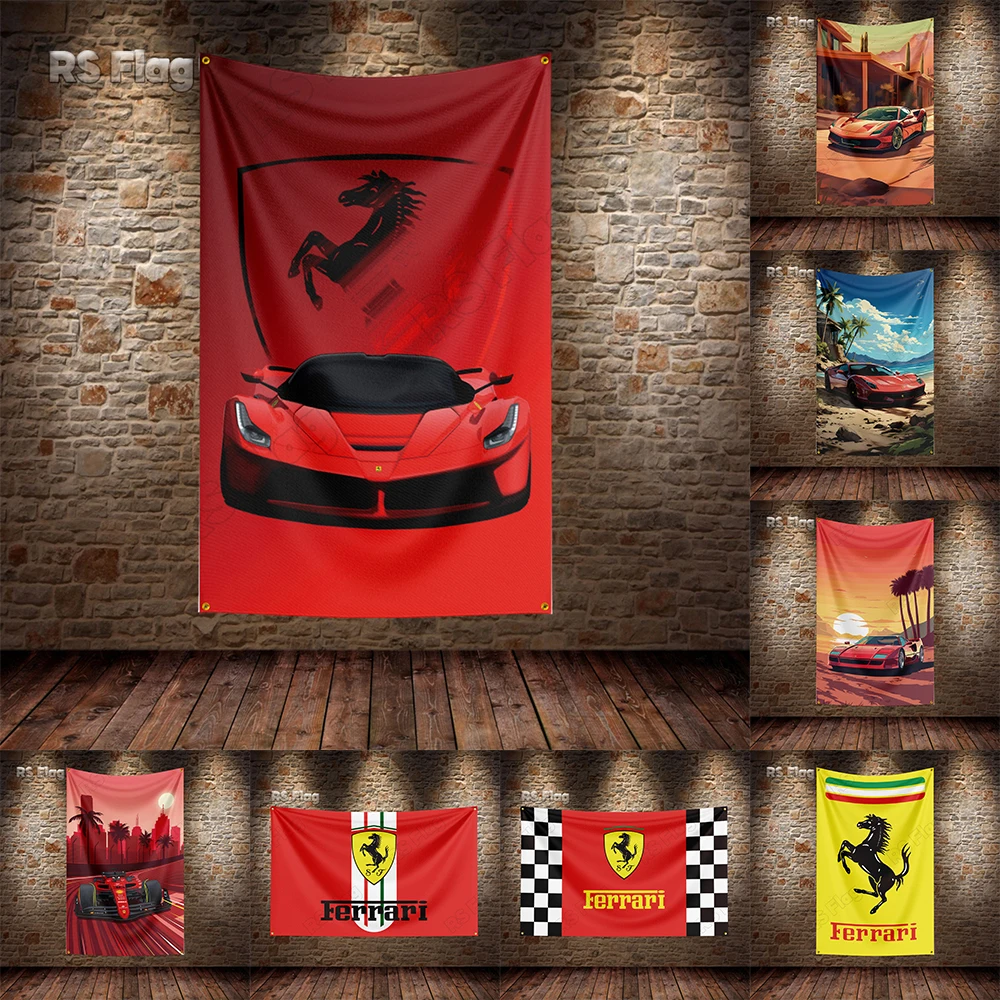 

3x5 Ft FERRARIS Flag Polyester Printed Car Flags Tapestry Banner for Garage Decor