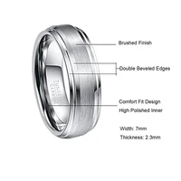 NUNCAD New Fashion Simple Men's 7mm Tungsten Carbide Ring Matte Finish Wedding Engagement Band Size 6 to 14 T022R 2
